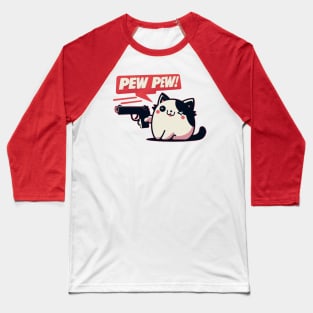 Pew Pew Cat Baseball T-Shirt